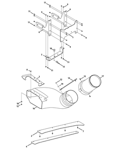 Chute And Mounting 48 And 54 Inch (Xt3 And 2000 Series, Fab Deck) Diagram and Parts List for 19A40004 100 Cub Cadet Lawn Tractor